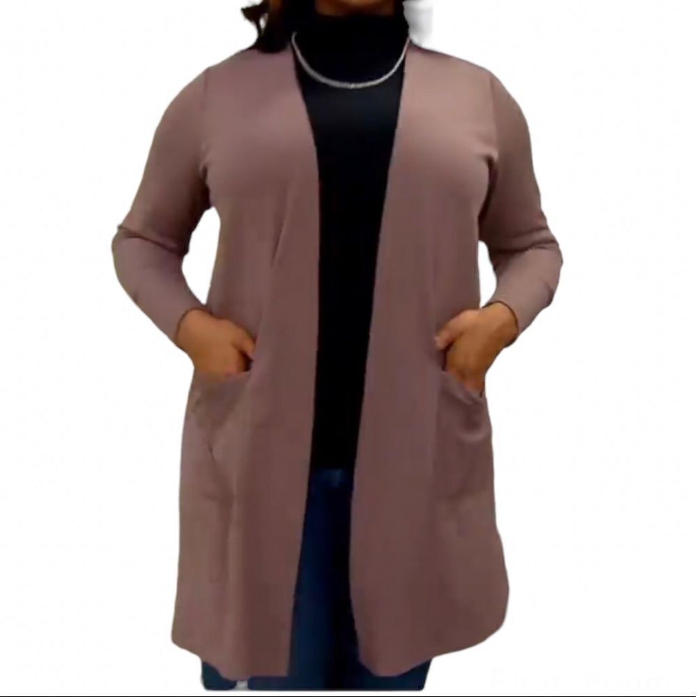 All Worthy Hunter McGrady Open Front Rib Cardigan